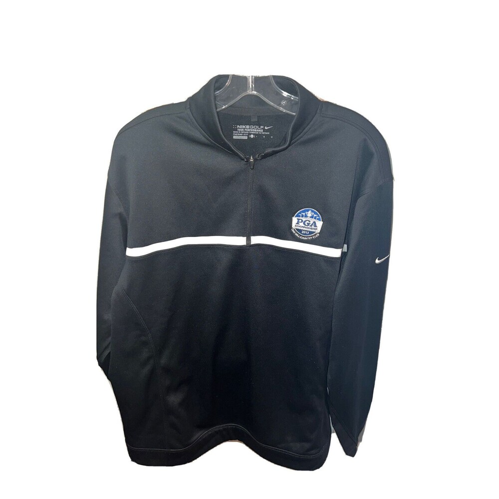 Nike Golf Performance Thermafit Quarter Zip Sweater PGA Logo Fleece Lined Large